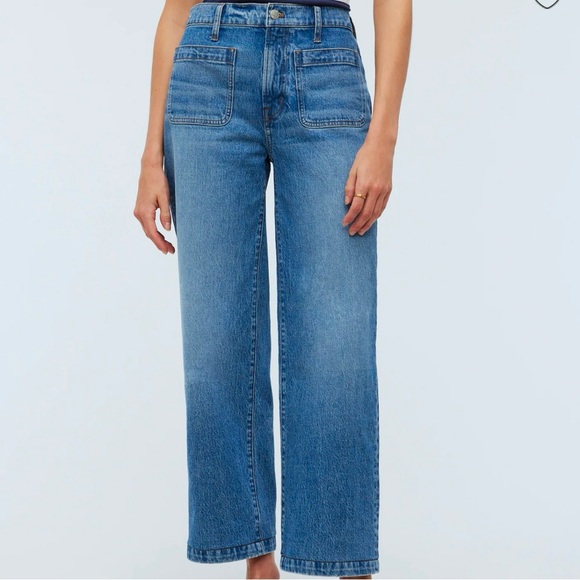 Madewell The Emmett Wide-Leg Full Length Jean: Patch Pocket Edition - Picture 5 of 7